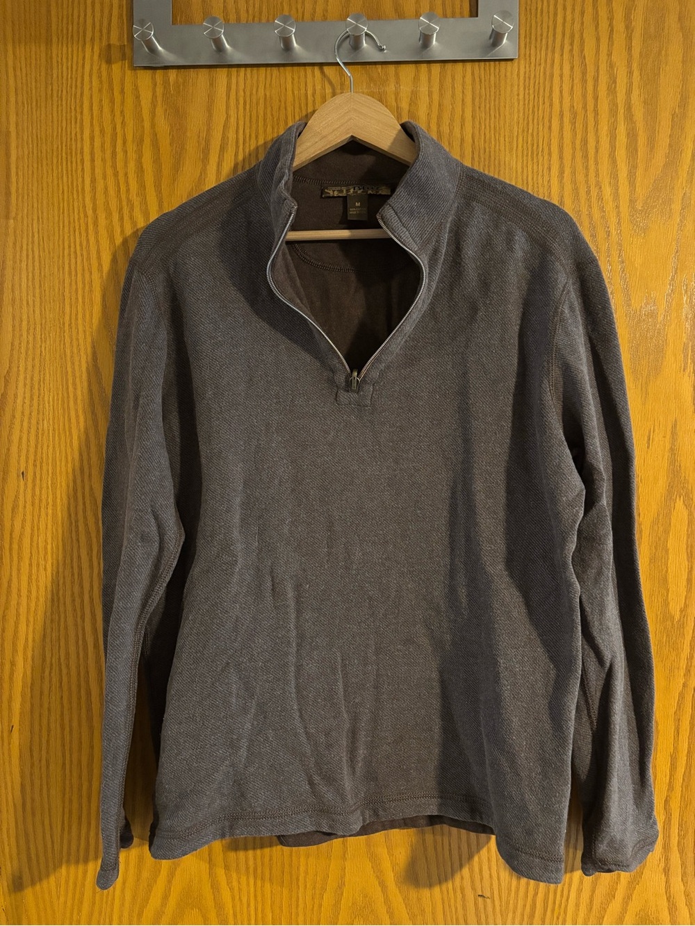 Pronto Uomo Men's Zip-Neck Sweater in Charcoal